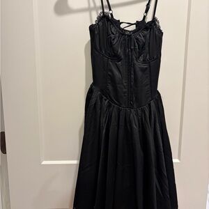 Thread & Supply Black Lace-Up Dress
